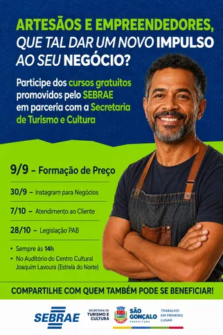 Imagem ilustrativa da imagem Cultura e Sebrae: Saiba quando será o próximo encontro de capacitação para empreendedores em São Gonçalo