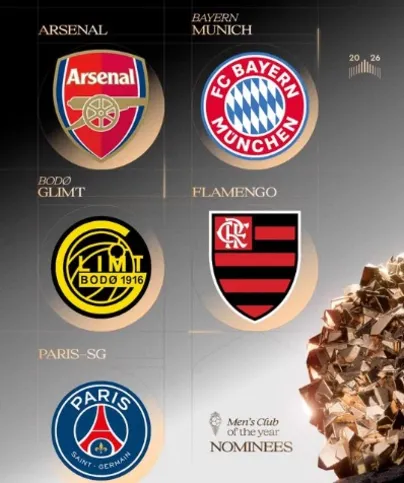 Os cinco indicados a melhor clube do mundo na temporada