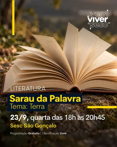 Imagem ilustrativa da imagem Grátis: Sarau da Palavra estreia com microfone aberto no Sesc São Gonçalo nesta quarta (23)