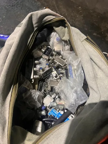 Material encontrada com os homens