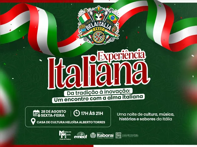 Itaboraí recebe “Experiência Italiana” com música, cultura, histórias e sabores