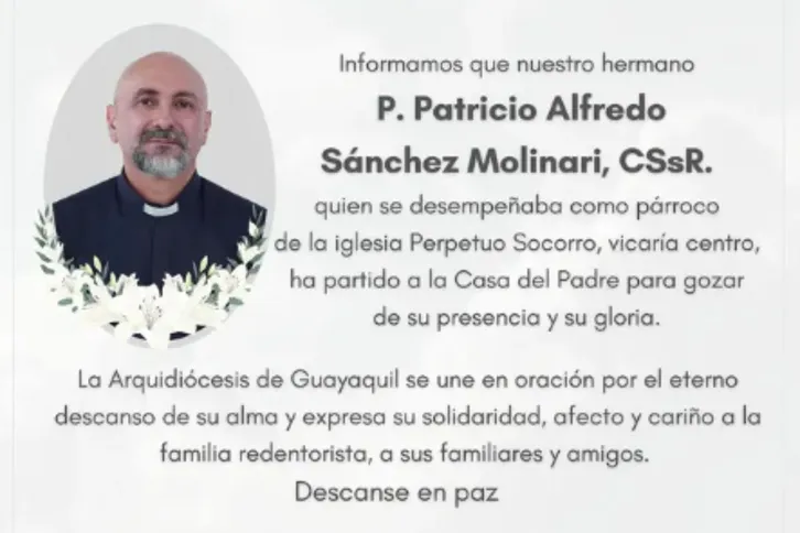 Sacerdote atuava como pároco da Igreja do Perpétuo Socorro, vinculada ao Vicariato Central da cidade equatoriana