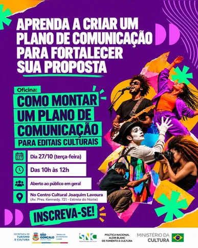 Imagem ilustrativa da imagem São Gonçalo oferece oficina de plano de comunicação para editais culturais