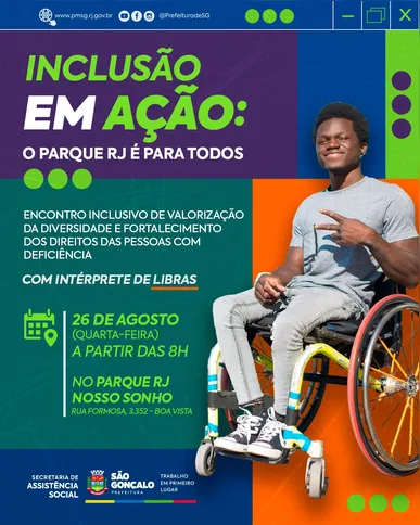 São Gonçalo promove evento inclusivo no Parque RJ Nosso Sonho nesta quarta-feira (26)