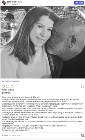 Imagem ilustrativa da imagem Viúva de Rick se despede do cantor após 42 anos juntos: 'O amor da minha vida'