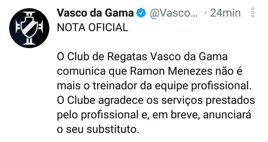 Comunicado do Vasco