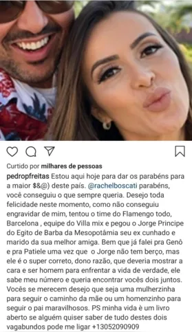 Pedro namorou Rachel 