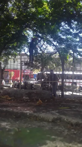 Um funcionário da prefeitura do município está no local  