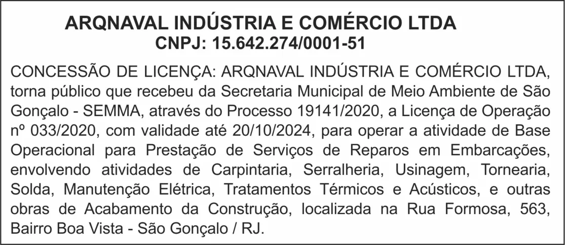 Imagem ilustrativa da imagem EDITAL DE CONCESSÃO DE LICENÇA PARA A ARQNAVAL