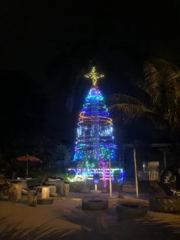 Um morador de 50 anos montou uma árvore de Natal no Jardim Catarina