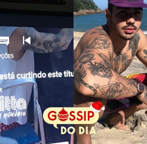 Caio Cabral supostamente aparece na cena em que a cantora monta sua árvore de Natal 