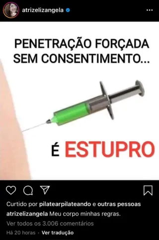 Confira a postagem feita por Elizangela!