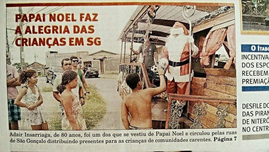 O São Gonçalo esteve junto do 'Papai Noel' por diversos anos, como este em 2014