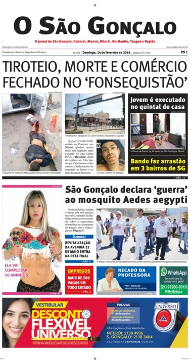 Capa edição 14 de Fevereiro