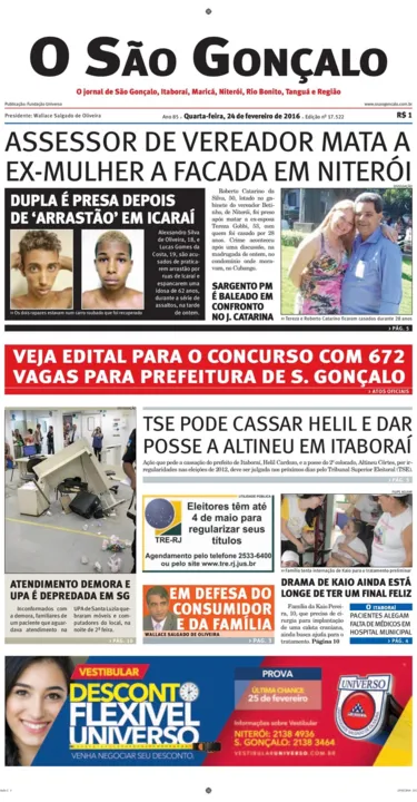 Imagem ilustrativa da imagem Edição do dia 24 de Fevereiro