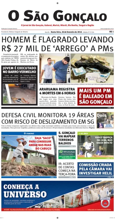 Imagem ilustrativa da imagem Edição do dia 26 de fevereiro de 2016