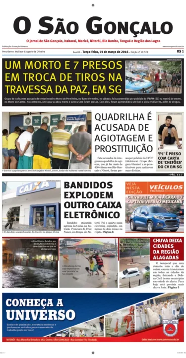 Imagem ilustrativa da imagem Edição do dia 1 de março de 2016