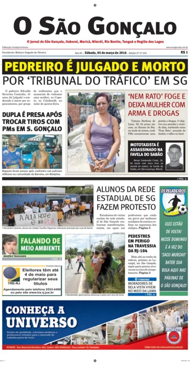 Imagem ilustrativa da imagem Edição do dia 5 de março de 2016