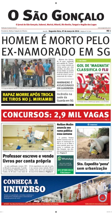 Imagem ilustrativa da imagem Edição de 7 de março de 2016