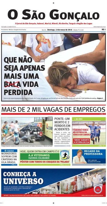 Edição do dia 13 de março de 2016