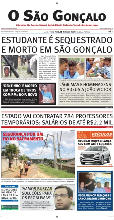Imagem ilustrativa da imagem Edição do dia 15 de março de 2016