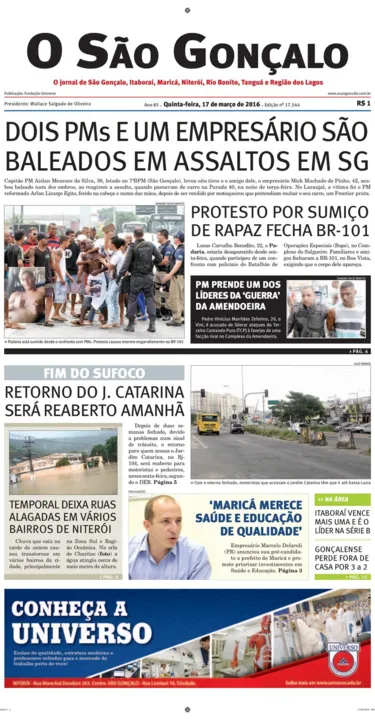 Imagem ilustrativa da imagem Edição do dia 17 de março de 2016