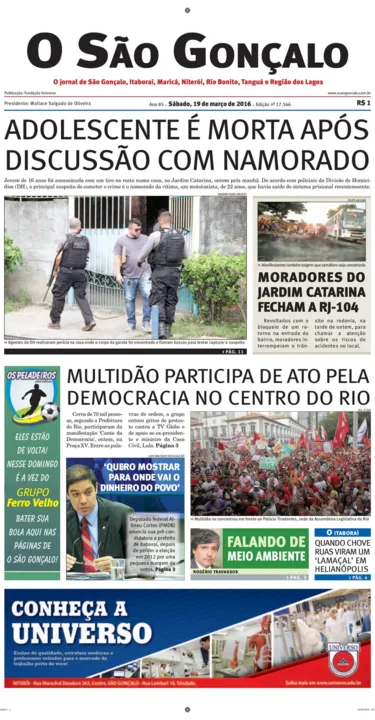 Imagem ilustrativa da imagem Edição do dia 19 de março de 2016