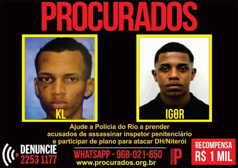 KL e Igor estão foragidos por morte de agente penitenciário