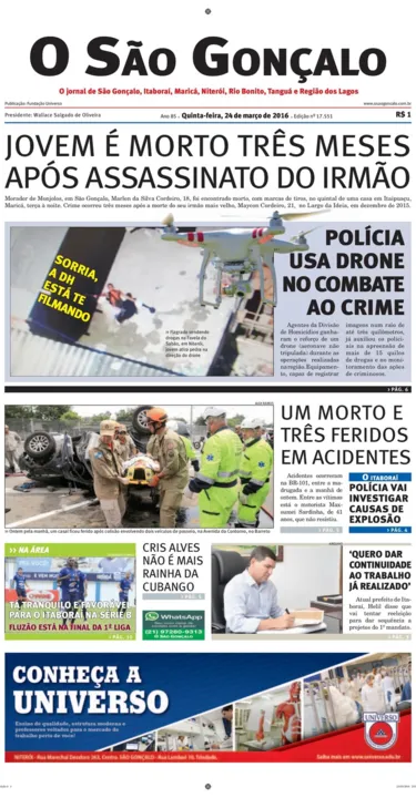 Imagem ilustrativa da imagem Edição do dia 24 de março de 2016