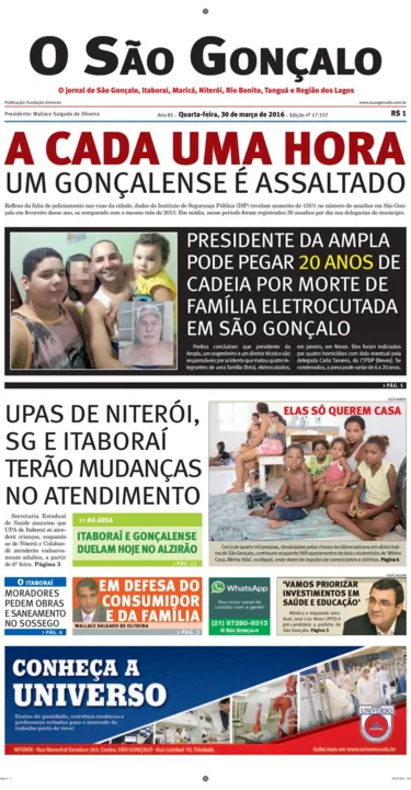 Imagem ilustrativa da imagem Edição do dia 30 de março de 2016
