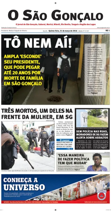 Imagem ilustrativa da imagem Edição do dia 31 de março de 2016