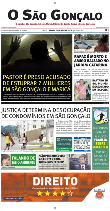 Imagem ilustrativa da imagem Edição do dia 02 de abril de 2016