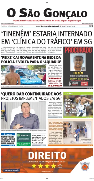 Capa edição 04 de abril de 2016