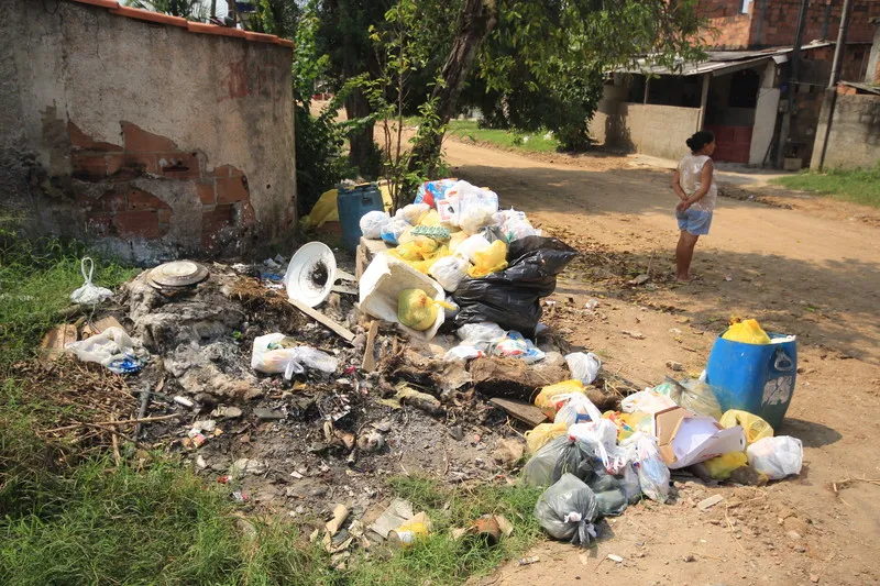 Os moradores estão preocupados com a proliferação de insetos por causa da grande quantidade de lixo acumulado na rua