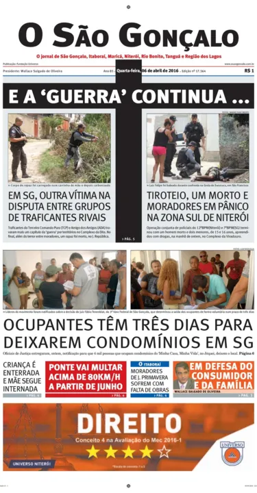 Imagem ilustrativa da imagem Edição do dia 06 de abril de 2016