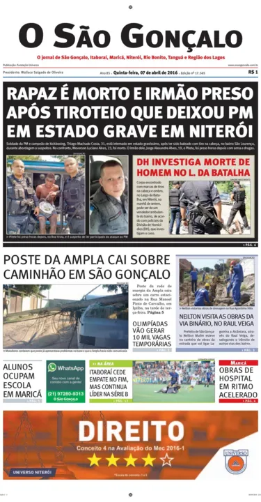 Imagem ilustrativa da imagem Edição do dia 07 de abril de 2016