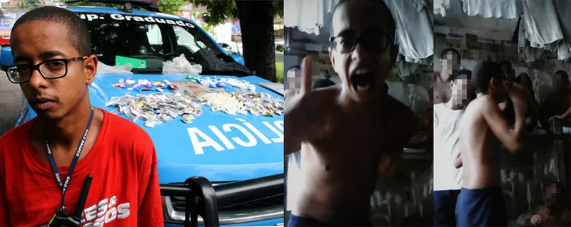 Nas imagens, gravadas na Cadeia Pública Romeiro Neto, em Magé, Musculoso aparece com um cigarro de maconha numa das mãos tentando fazer rimas, enquanto seus colegas de celas dão gargalhadas