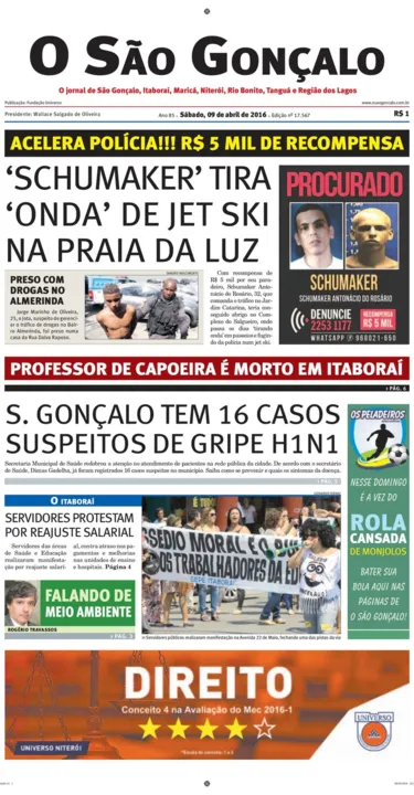 Imagem ilustrativa da imagem Edição do dia 09 de abril de 2016