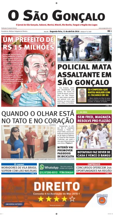 Imagem ilustrativa da imagem Edição do dia 11 de abril de 2016