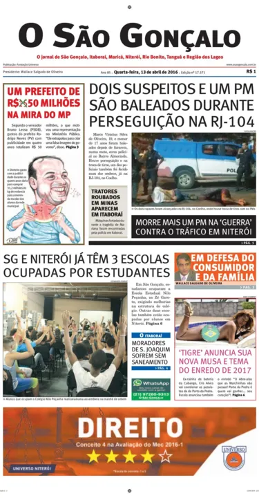 Imagem ilustrativa da imagem Edição do dia 13 de abril de 2016