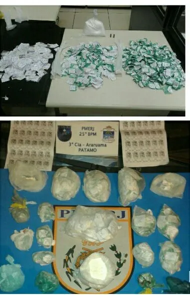 Policiais apreenderam um quilo de pasta base de cocaína.