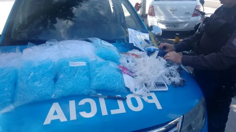 Drogas apreendidas em uma das ocorrências realizadas por policiais militares do 25º BPM
