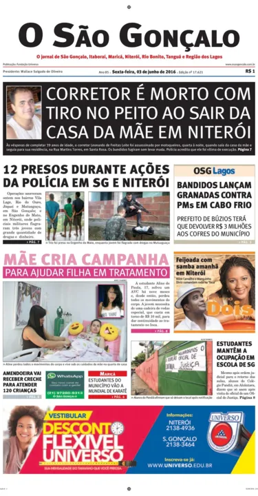 Imagem ilustrativa da imagem Edição do dia 03 de junho de 2016