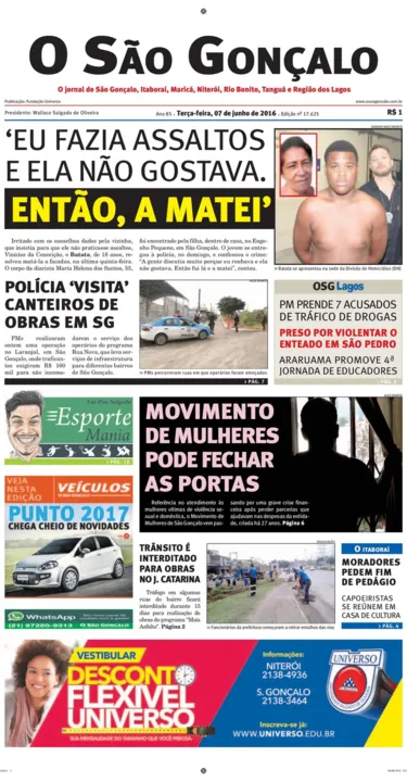 Imagem ilustrativa da imagem Edição do dia 07 de junho de 2016