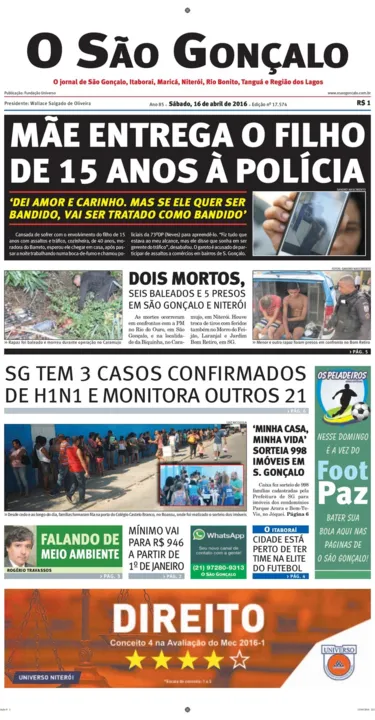 Imagem ilustrativa da imagem Edição do dia 16 de abril de 2016