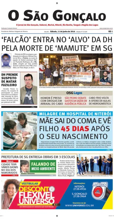 Imagem ilustrativa da imagem Edição do dia 11 de junho de 2016