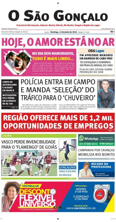 Imagem ilustrativa da imagem Edição do dia 12 de junho de 2016