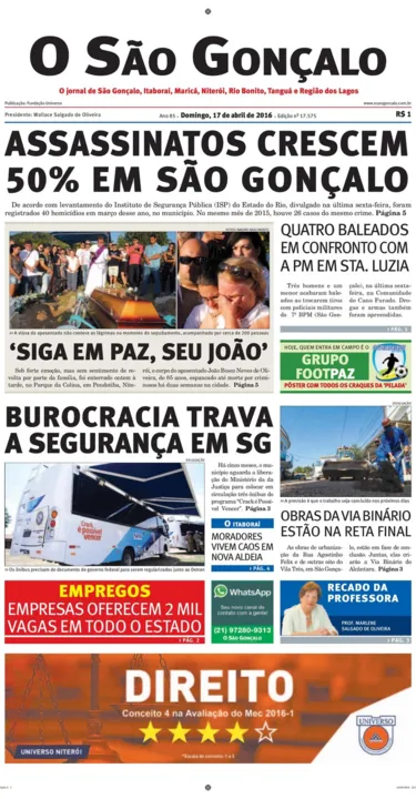 Imagem ilustrativa da imagem Domingo, 17 de abril de 2016
