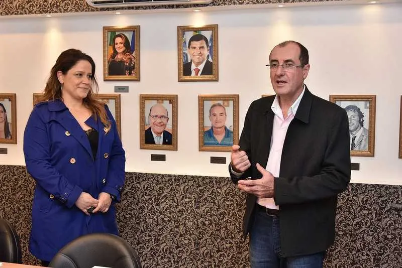 A presidente do Itaprevi, Érica Saraiva, recebeu o representante da Aepremerj, Evandro Silva