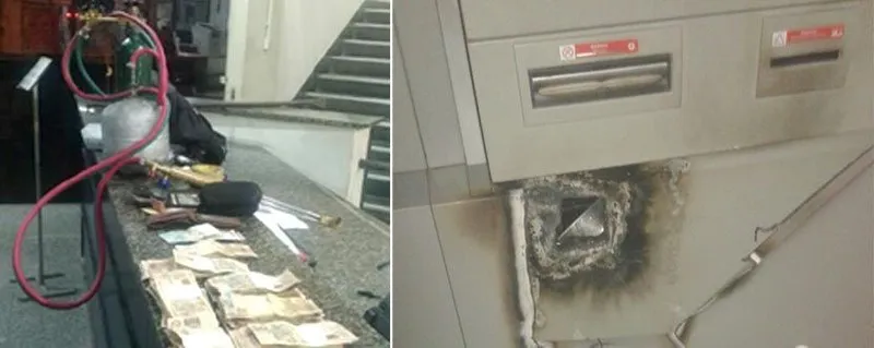 Criminosos arrombaram caixa eletrônico com maçarico